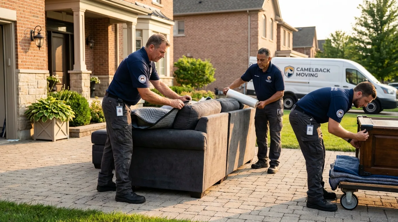 Large estate moving crew wrapping furniture in Glenn Dale, MD
